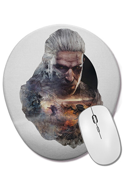 BASKI DÜNYASI Mouse Pad oval The Witcher Geralt Of Rivia cu suport pentru înc...