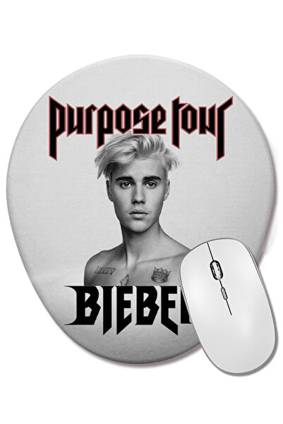 BASKI DÜNYASI Джъстин Бийбър Purpose Tour Bilek поддържан овален подложка за ...