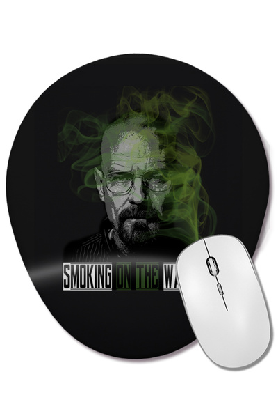 BASKI DÜNYASI Smoking On The Walter Mouse Pad oval cu suport pentru încheietu...