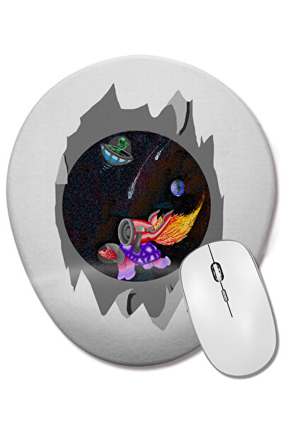 BASKI DÜNYASI Mouse Pad oval cu suport pentru încheietura mâinii Worm Hole