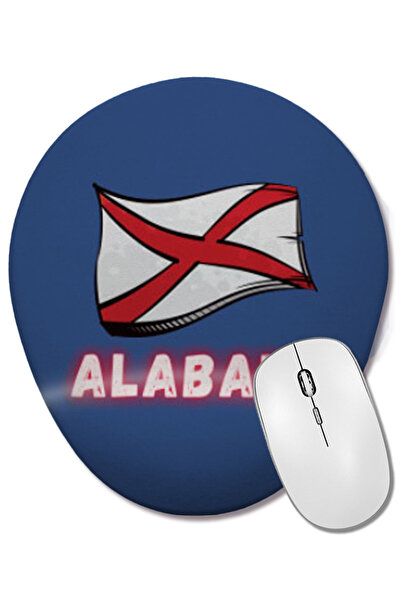 BASKI DÜNYASI Mouse Pad oval cu suport pentru încheietura mâinii Alabama
