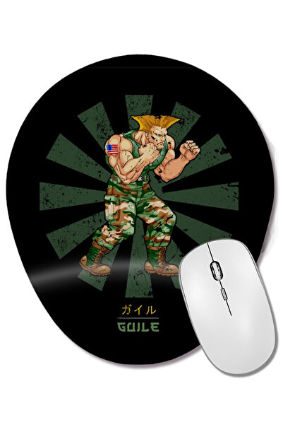 BASKI DÜNYASI Mouse Pad oval japonez retro Guile Street Fighter cu suport pen...