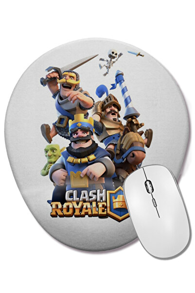 BASKI DÜNYASI Clash Royale Bilek Destekli Oval Mouse Pad