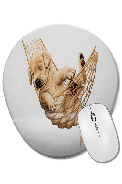 BASKI DÜNYASI Οβάλ ποντίκι με υποστήριξη καρπού για σκύλους πουγκ