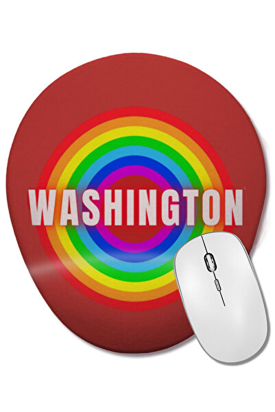 BASKI DÜNYASI West Virginia Vintage Retro Rainbow Style Mouse Pad oval cu sup...