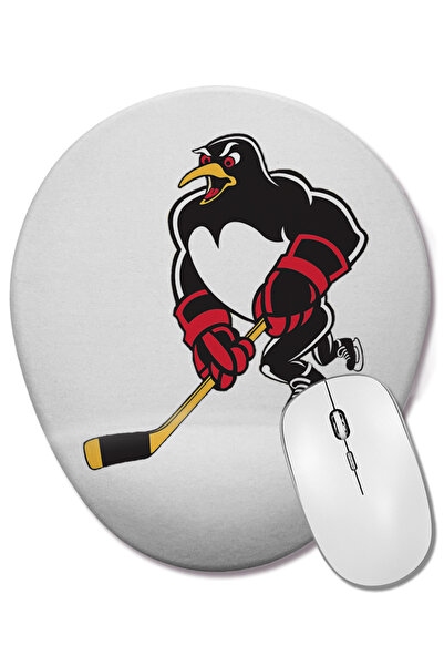 BASKI DÜNYASI Mouse Pad oval negru Pittsburgh Penguins cu suport pentru încheietura mâinii