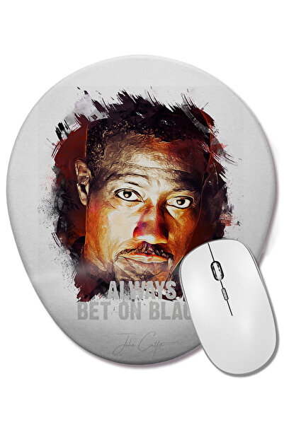 BASKI DÜNYASI Mouse Pad oval cu suport pentru încheietura mâinii Always Bet On Black John Cutter Passenger 57 Wesley Snipes