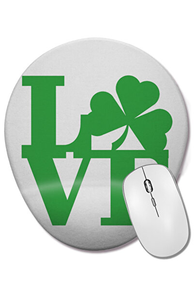 BASKI DÜNYASI Mouse Pad oval Love cu suport pentru încheietura mâinii