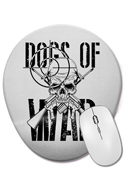 BASKI DÜNYASI Mouse Pad oval Dogs Of War cu suport pentru încheietura mâinii