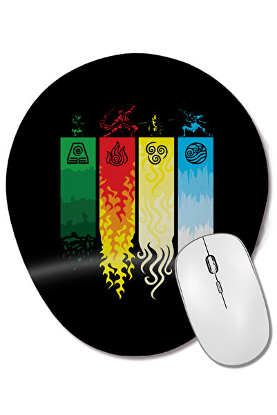 BASKI DÜNYASI Element Symbols Avatar The Last Airbender Mouse Pad oval cu sup...