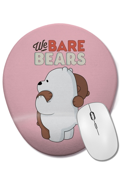 BASKI DÜNYASI We Bare Bears 07 Mouse Pad oval cu suport pentru încheietura mâ...