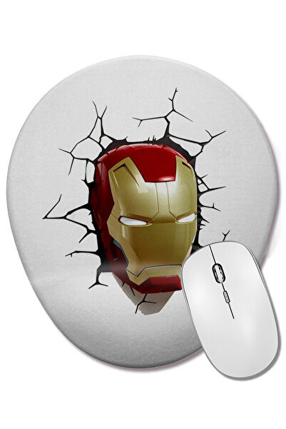 BASKI DÜNYASI Mouse Pad oval Homem De Ferro cu suport pentru încheietura mâinii