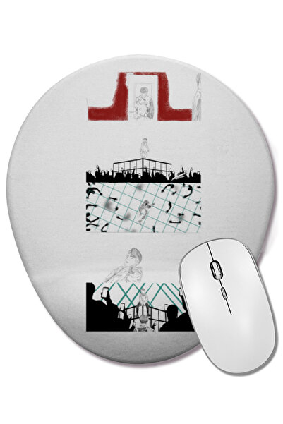 BASKI DÜNYASI Mouse Pad oval Bts Sugas cu suport pentru încheietura mâinii