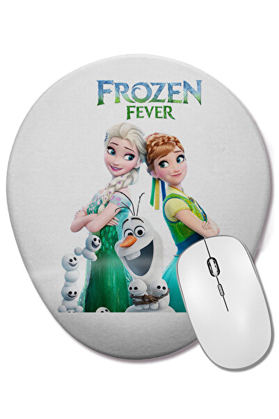 BASKI DÜNYASI Елза Анна Frozen Fever Олаф Овална подложка за мишка с опора за...