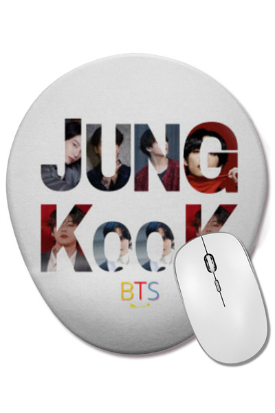 BASKI DÜNYASI Jungkook Bts Army GIFT University Οβάλ ποντίκι με υποστήριξη κα...