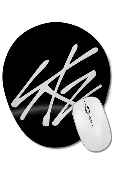 BASKI DÜNYASI Kpop Stray Kids Skz Logo 02 Οβάλ ποντίκι με υποστήριξη καρπού