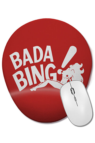BASKI DÜNYASI Bada Bing Black 04 Mouse Pad oval cu suport pentru încheietura ...