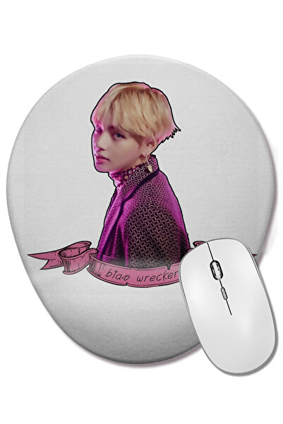 BASKI DÜNYASI Mouse Pad oval Bts V Bias Wrecker cu suport pentru încheietura mâinii
