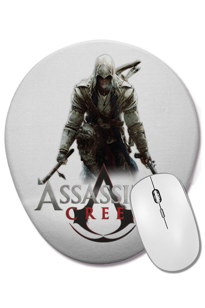 BASKI DÜNYASI Assassins 03 لوحة ماوس بيضاوية مع دعم للمعصم
