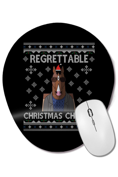 BASKI DÜNYASI BoJack Horseman Regrettable Christmas Choices Mouse Pad oval cu...