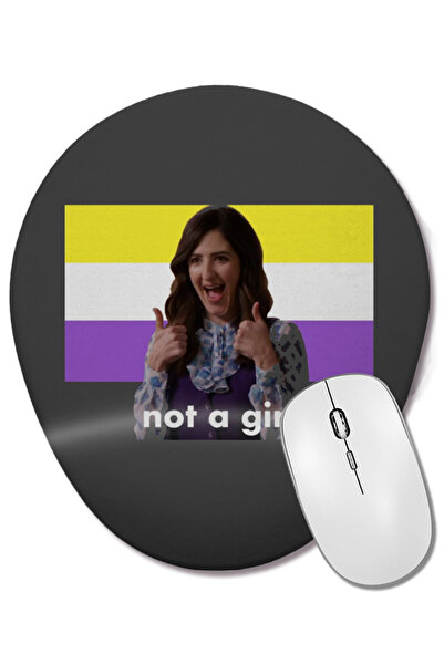 BASKI DÜNYASI Небинарен Джанет Не е момиче Доброто място Овална подложка за м...