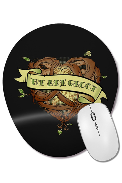 BASKI DÜNYASI We Are Groot Mouse Pad Oval cu Suport pentru Încheietura Mâinii