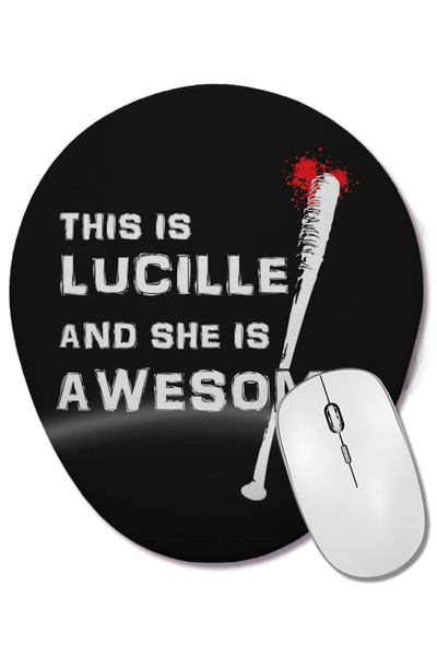 BASKI DÜNYASI Acesta este Lucille și ea este minunată. Mouse pad oval cu supo...