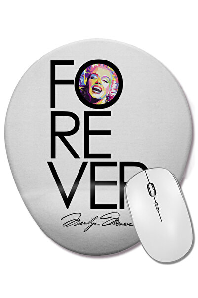 BASKI DÜNYASI Marsupiu pentru mouse oval Marilyn Monroe 07 cu suport pentru încheietura mâinii