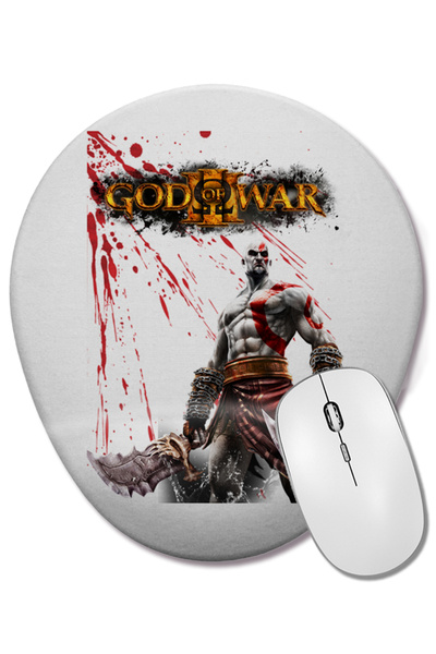 BASKI DÜNYASI Mouse Pad oval God of War cu suport pentru încheietura mâinii