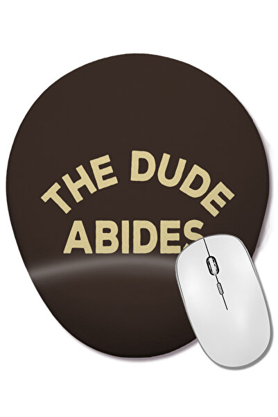 BASKI DÜNYASI Big Lebowski The Dude Abides Mouse Pad oval cu suport pentru încheietura mâinii