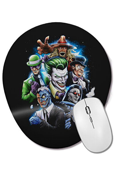 BASKI DÜNYASI Mouse Pad Oval Batman Joker cu suport pentru încheietura mâinii