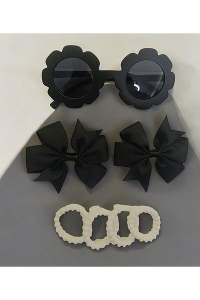 LİDEAS Children's Sunglasses, 2 Grosgrain Buckles and 4 Towel Rubber Set