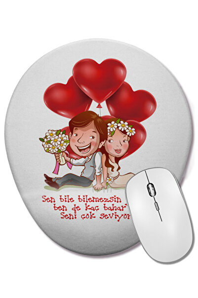 BASKI DÜNYASI Cadou pentru Ziua Îndrăgostiților 02010 Mouse Pad oval cu supor...