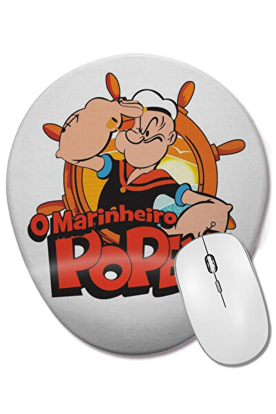 BASKI DÜNYASI Mouse Pad oval Popeye Popeye cu suport pentru încheietura mâinii