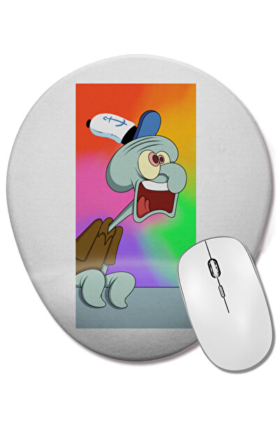 BASKI DÜNYASI Οβάλ ποντίκι ποντικιού με στήριγμα καρπού Screaming Squidward S...