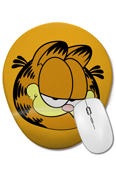 BASKI DÜNYASI Mouse Pad oval Garfield Face cu suport pentru încheietura mâinii