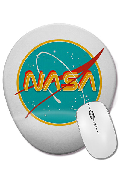 BASKI DÜNYASI Mouse Pad oval NASA RETRO cu suport pentru încheietura mâinii