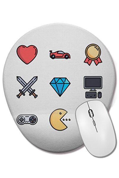 BASKI DÜNYASI Mouse Pad oval Blusa Gamer 01 cu suport pentru încheietura mâinii