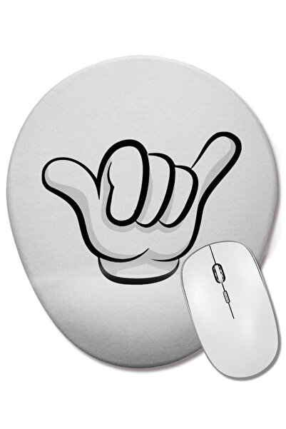 BASKI DÜNYASI Мики Маус Hang Loose Sign Овална подложка за мишка, поддържаща ...