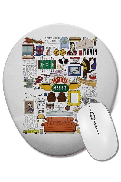 BASKI DÜNYASI Friends Central Perk Oval Mouse Pad with Wrist Support