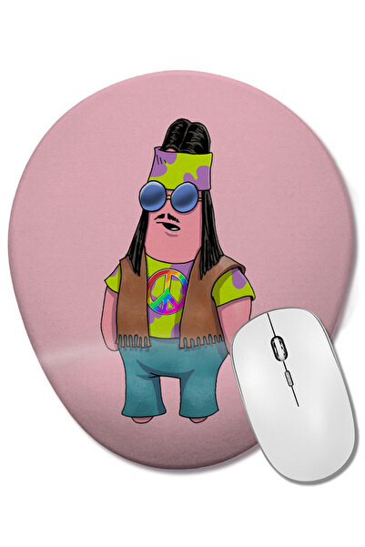 BASKI DÜNYASI Mouse Pad oval Spongebob Hippie Patrick cu suport pentru închei...
