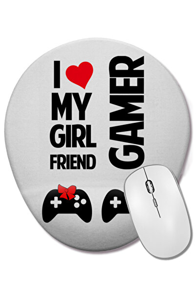 BASKI DÜNYASI Mouse Pad oval cu suport pentru încheietura mâinii I Love My Gi...