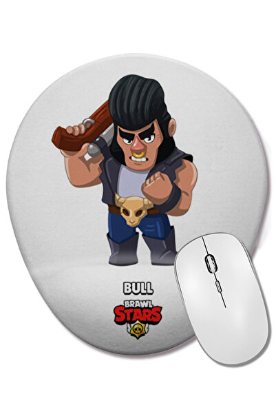BASKI DÜNYASI Mouse Pad oval Brawl Stars Bull cu suport pentru încheietura mâ...