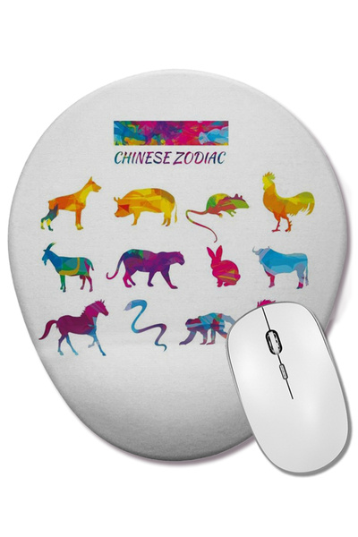 BASKI DÜNYASI Οβάλ ποντίκι με υποστήριξη καρπού Zodiac Chines
