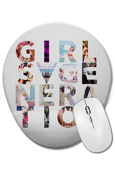 BASKI DÜNYASI Mouse Pad oval pentru fete cu suport pentru încheietura mâinii