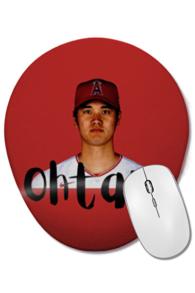 BASKI DÜNYASI Mouse Pad oval Shohei Ohtani Art cu suport pentru încheietura m...