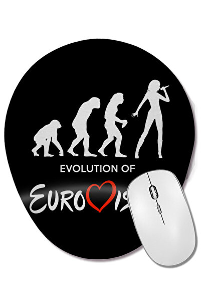 BASKI DÜNYASI Evoluția Eurovision Mouse Pad oval cu suport pentru încheietura...