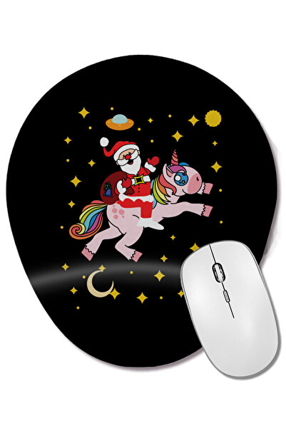 BASKI DÜNYASI Drăguț Moș Crăciun care călătește cu un unicorn prin spațiu, mo...