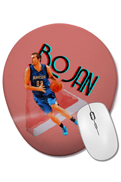 BASKI DÜNYASI Bojan Bogdanovic Vintage Art - Legend Basketball Gift Mouse Pad oval cu suport pentru încheietura mâinii
