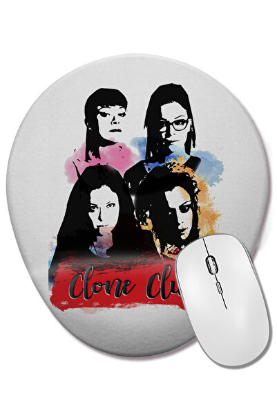 BASKI DÜNYASI Mouse Pad oval Orphan Black cu suport pentru încheietura mâinii